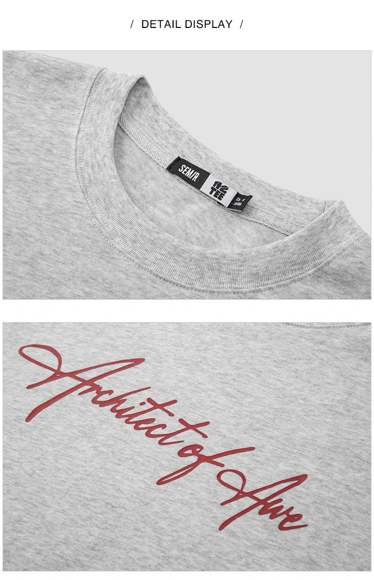 Semir Long Sleeve T-Shirt Unisex Couple Style Basic Versatile Top for Everyday Commuting 2025 Autumn New Arrival