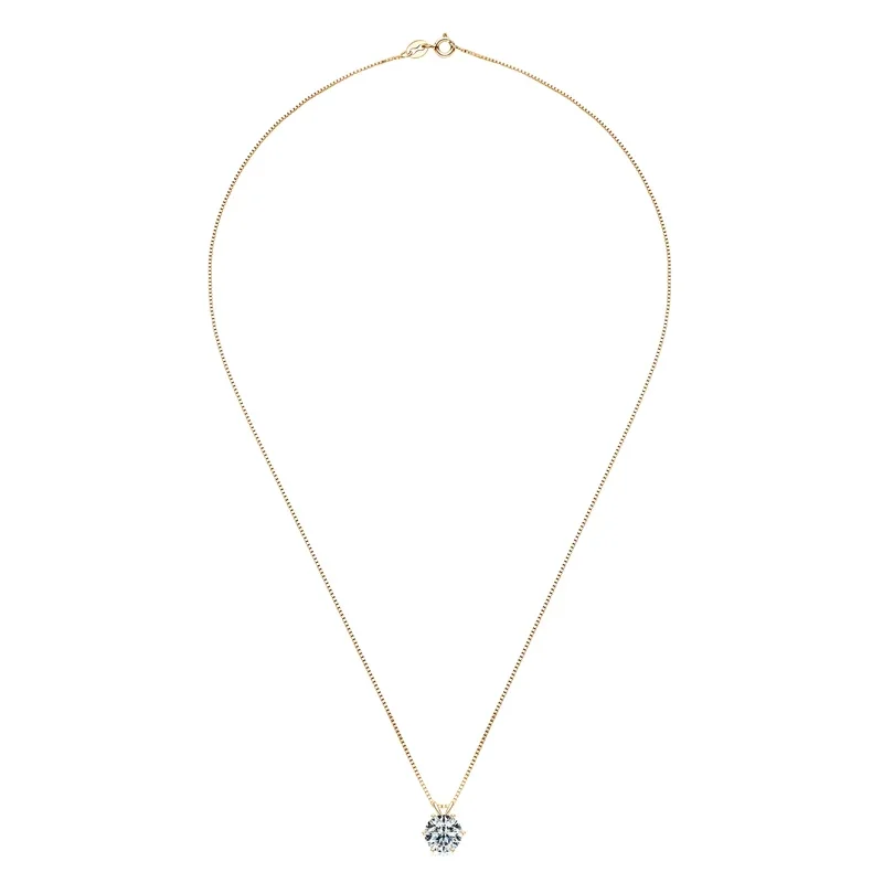 RAPRGOLD Certified 0.5-5ct Moissanite Pendant Necklaces S925 Sterling Silver Solitaire Necklace Chains For Women Jewellry Gifts