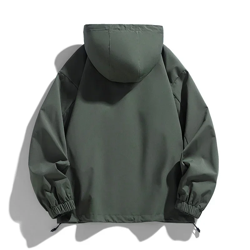 Softshell 8XL Men Jacket Hooded Windbreaker Trench Oversize 6XL 7XL Plus Size Waterproof Black Bomber Camping Loose Thin Coats