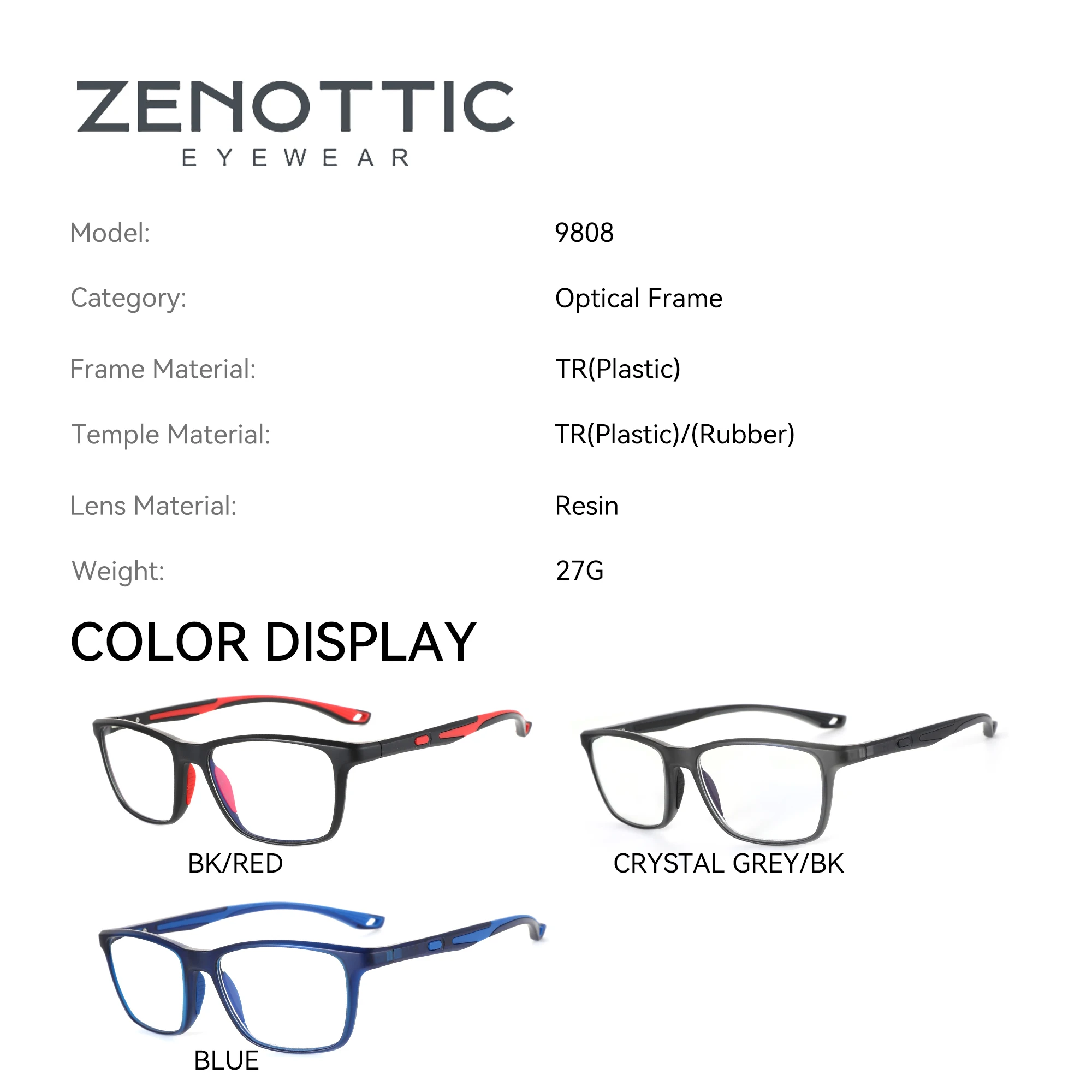 ZENOTTIC New Arrivals Square Sport Reading Glasses Anti Blue Light Blocking Readers Fashion Lightweight Eyeglasses for Men Women