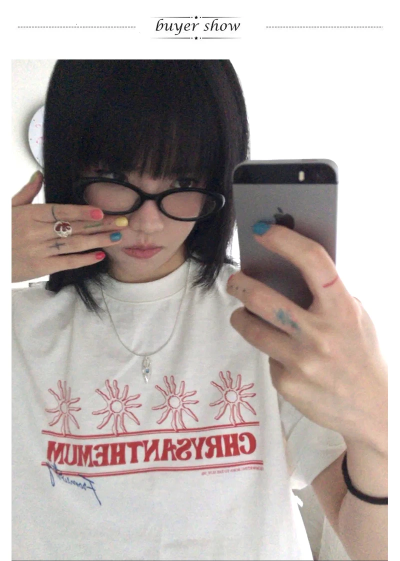 Karrram Japanese Y2k Letter Print T-shirt 2000s Aesthetics Oversized Tops Vintage Harajuku Short Sleeve Tee Shirt American Retro