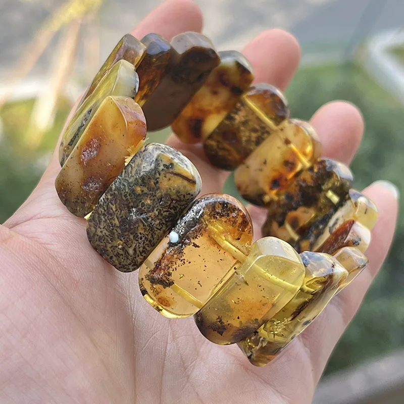 Yoowei Baltic Medical Amber Bracelet for Unisex Original Handmade Fashion Diy Healing Yellow Amber Jewelry Accessories Wholesale