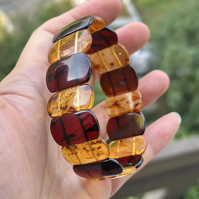 Yoowei Baltic Medical Amber Bracelet for Unisex Original Handmade Fashion Diy Healing Yellow Amber Jewelry Accessories Wholesale