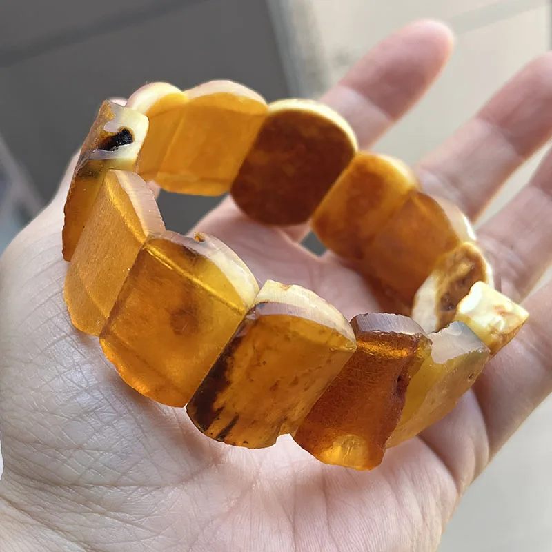 Yoowei Baltic Medical Amber Bracelet for Unisex Original Handmade Fashion Diy Healing Yellow Amber Jewelry Accessories Wholesale