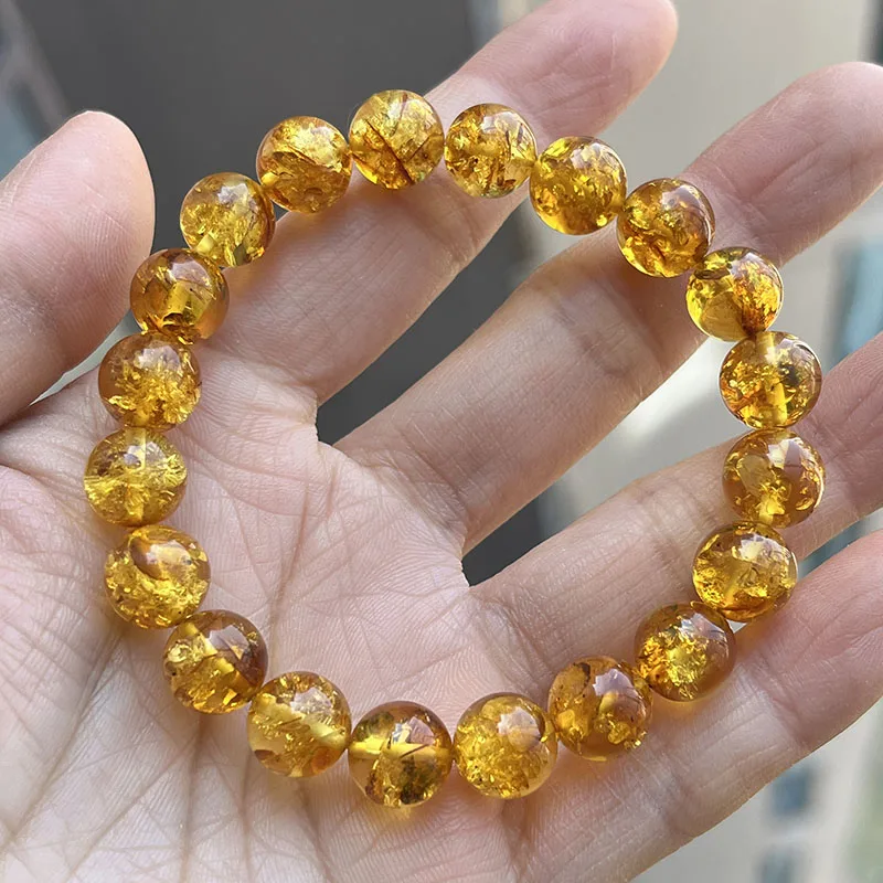 Yoowei Baltic Medical Amber Bracelet for Unisex Original Handmade Fashion Diy Healing Yellow Amber Jewelry Accessories Wholesale