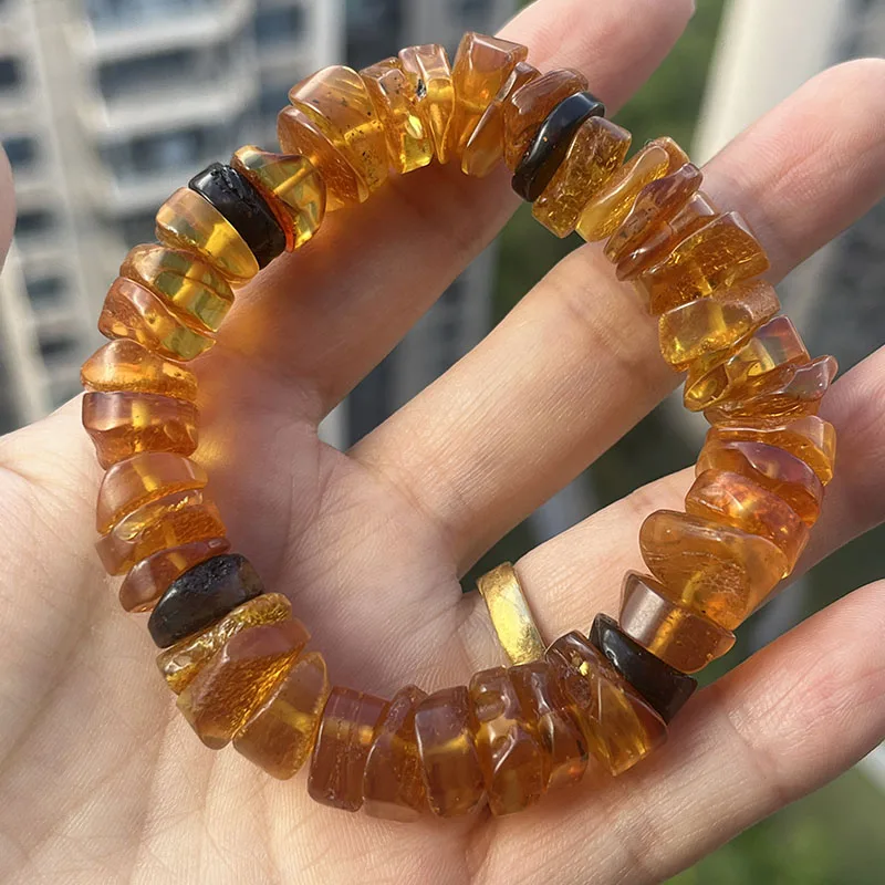 Yoowei Baltic Medical Amber Bracelet for Unisex Original Handmade Fashion Diy Healing Yellow Amber Jewelry Accessories Wholesale