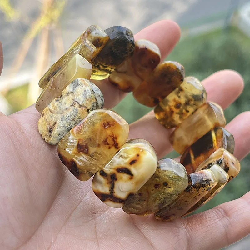 Yoowei Baltic Medical Amber Bracelet for Unisex Original Handmade Fashion Diy Healing Yellow Amber Jewelry Accessories Wholesale