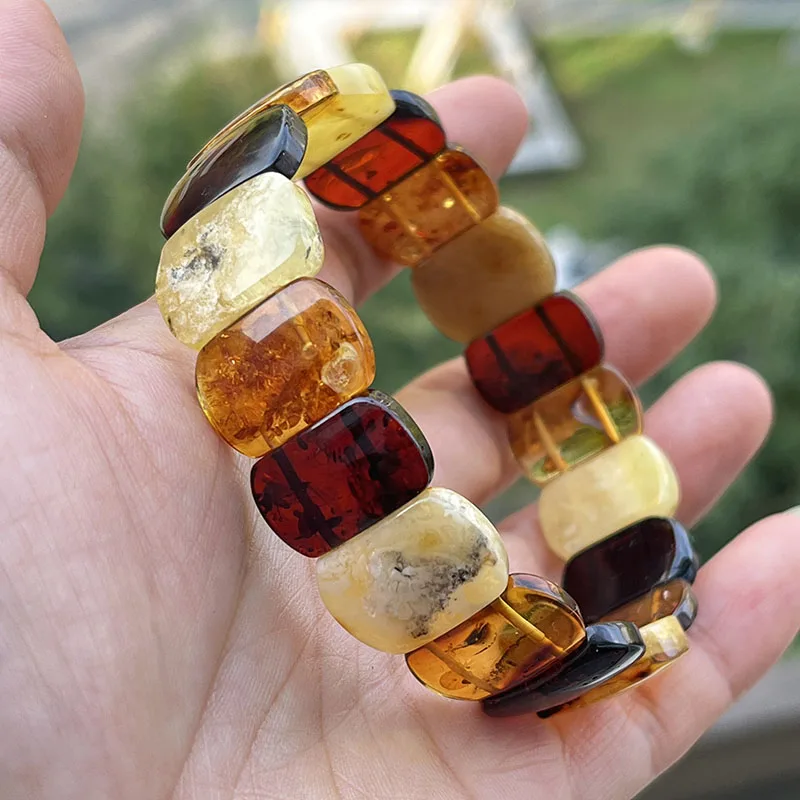 Yoowei Baltic Medical Amber Bracelet for Unisex Original Handmade Fashion Diy Healing Yellow Amber Jewelry Accessories Wholesale