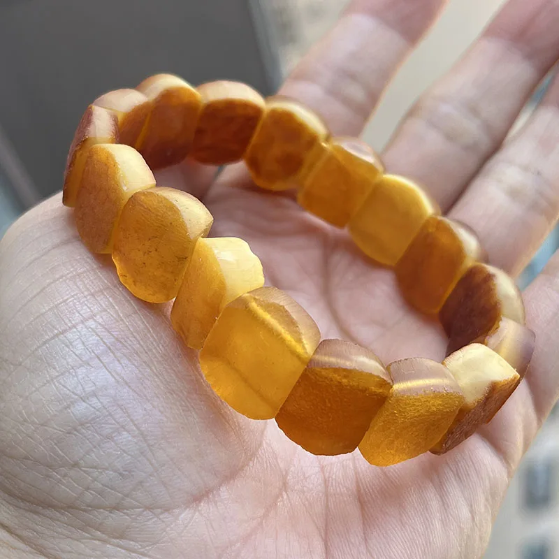 Yoowei Baltic Medical Amber Bracelet for Unisex Original Handmade Fashion Diy Healing Yellow Amber Jewelry Accessories Wholesale