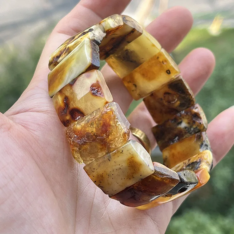 Yoowei Baltic Medical Amber Bracelet for Unisex Original Handmade Fashion Diy Healing Yellow Amber Jewelry Accessories Wholesale