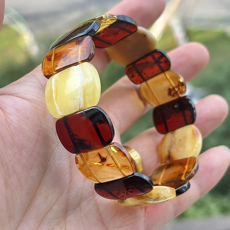Yoowei Baltic Medical Amber Bracelet for Unisex Original Handmade Fashion Diy Healing Yellow Amber Jewelry Accessories Wholesale