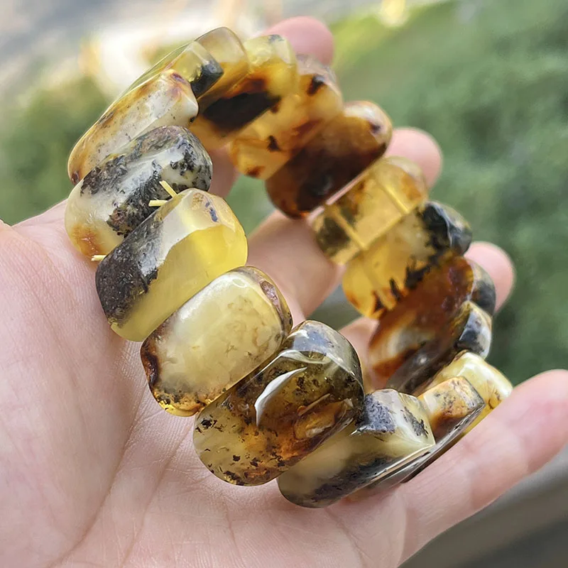 Yoowei Baltic Medical Amber Bracelet for Unisex Original Handmade Fashion Diy Healing Yellow Amber Jewelry Accessories Wholesale