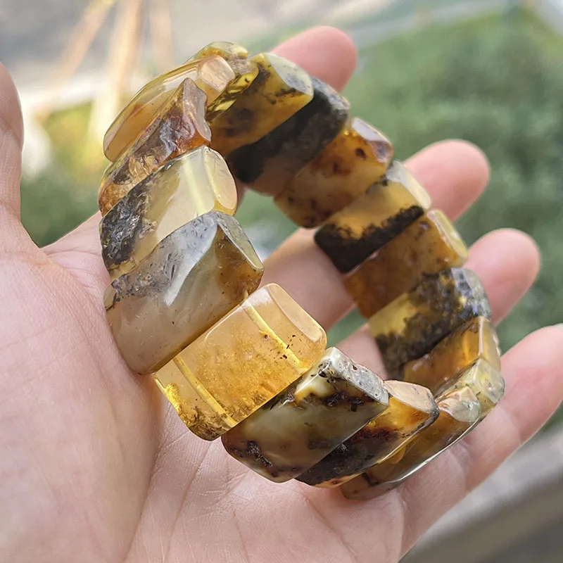 Yoowei Baltic Medical Amber Bracelet for Unisex Original Handmade Fashion Diy Healing Yellow Amber Jewelry Accessories Wholesale