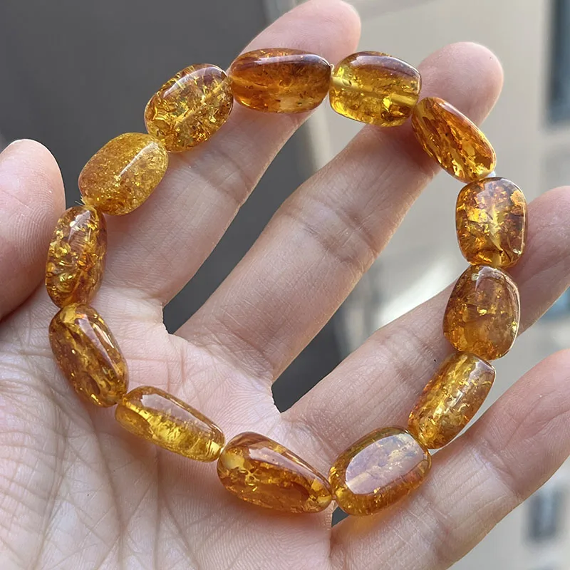 Yoowei Baltic Medical Amber Bracelet for Unisex Original Handmade Fashion Diy Healing Yellow Amber Jewelry Accessories Wholesale
