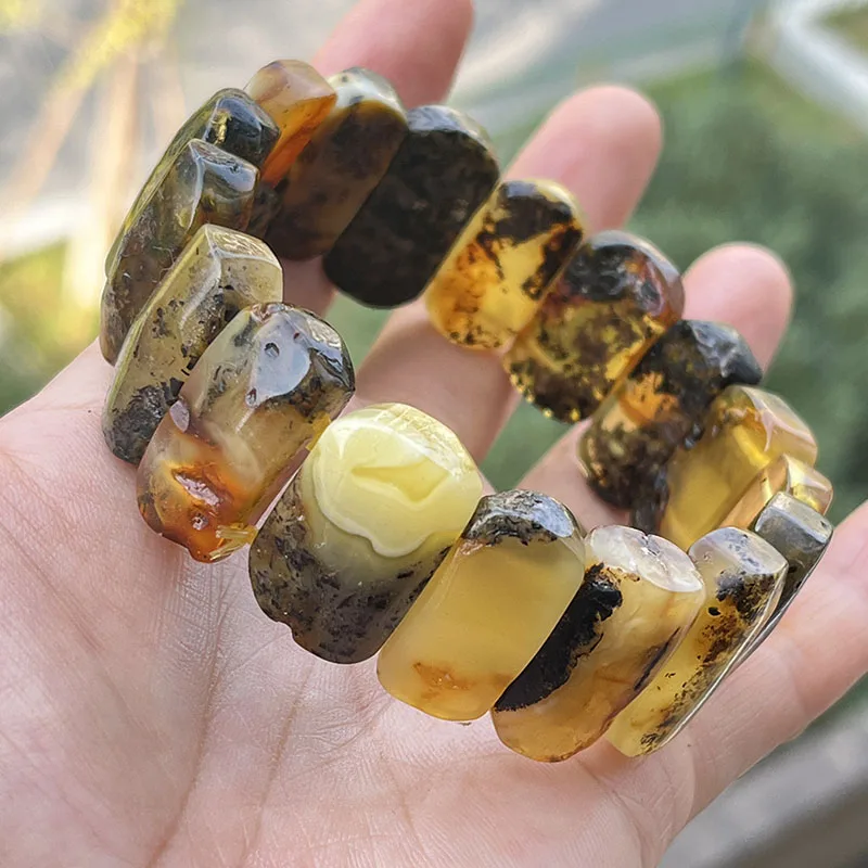 Yoowei Baltic Medical Amber Bracelet for Unisex Original Handmade Fashion Diy Healing Yellow Amber Jewelry Accessories Wholesale