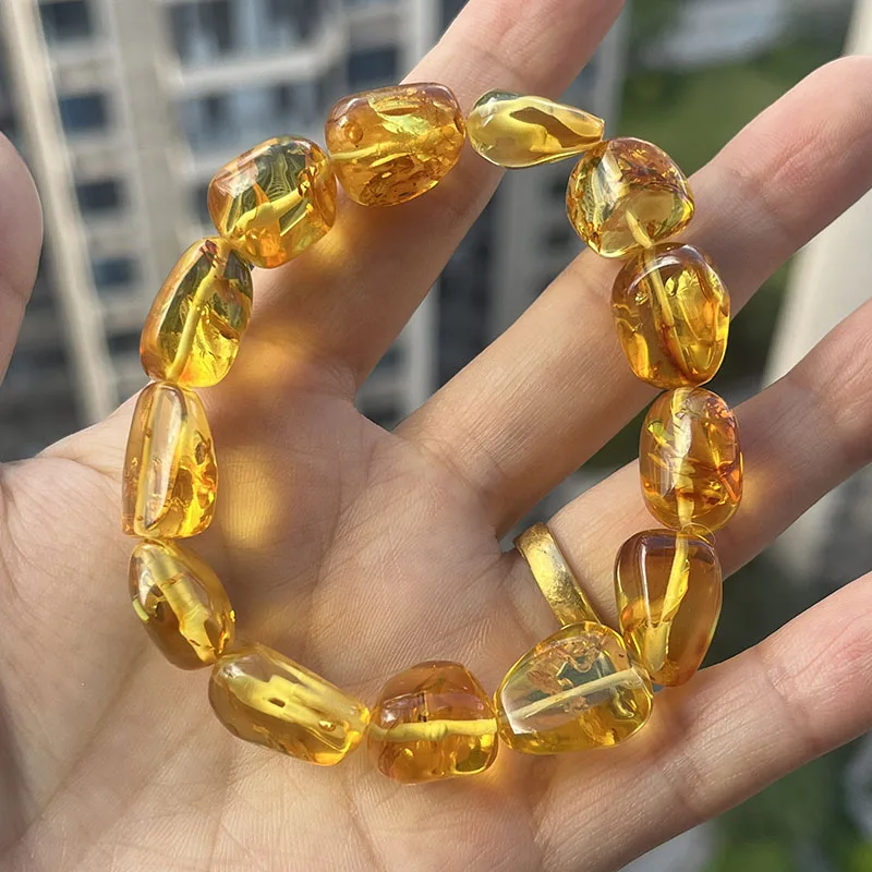Yoowei Baltic Medical Amber Bracelet for Unisex Original Handmade Fashion Diy Healing Yellow Amber Jewelry Accessories Wholesale