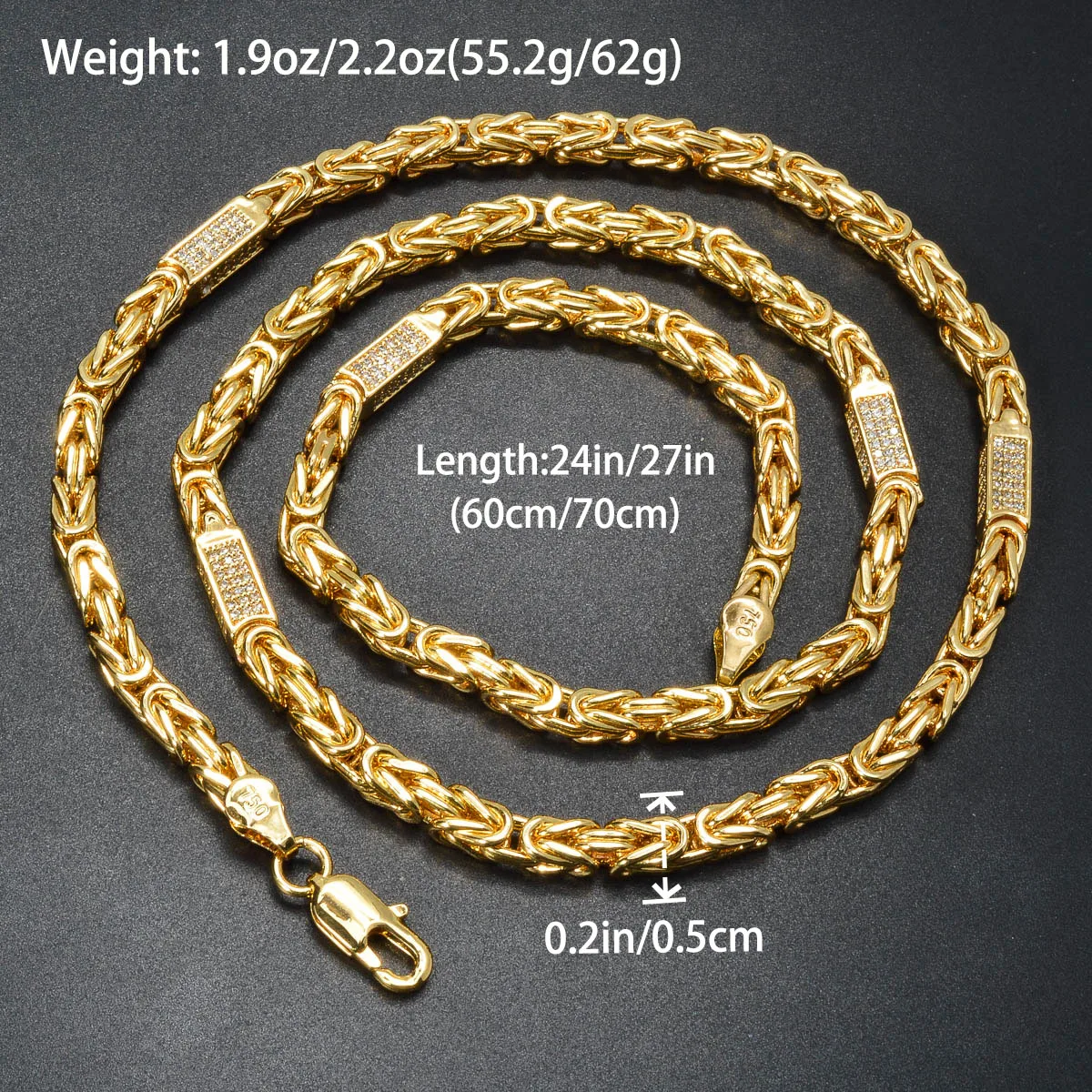 1PC Hot Selling Men's Women's Necklace 5mm Wide Square Hip-Hop Chain Inlaid Exquisite Shiny Zircon Suitable Daily Party Gifts