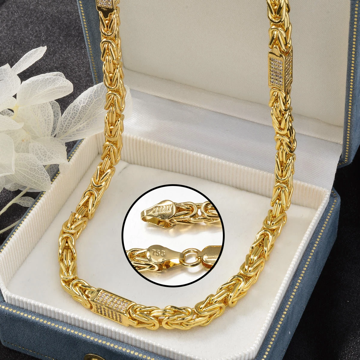 1PC Hot Selling Men's Women's Necklace 5mm Wide Square Hip-Hop Chain Inlaid Exquisite Shiny Zircon Suitable Daily Party Gifts
