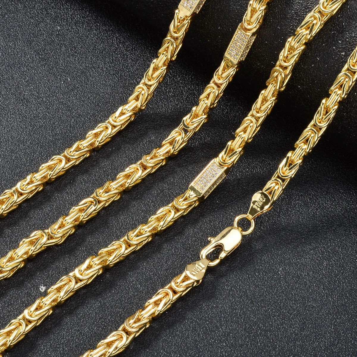 1PC Hot Selling Men's Women's Necklace 5mm Wide Square Hip-Hop Chain Inlaid Exquisite Shiny Zircon Suitable Daily Party Gifts