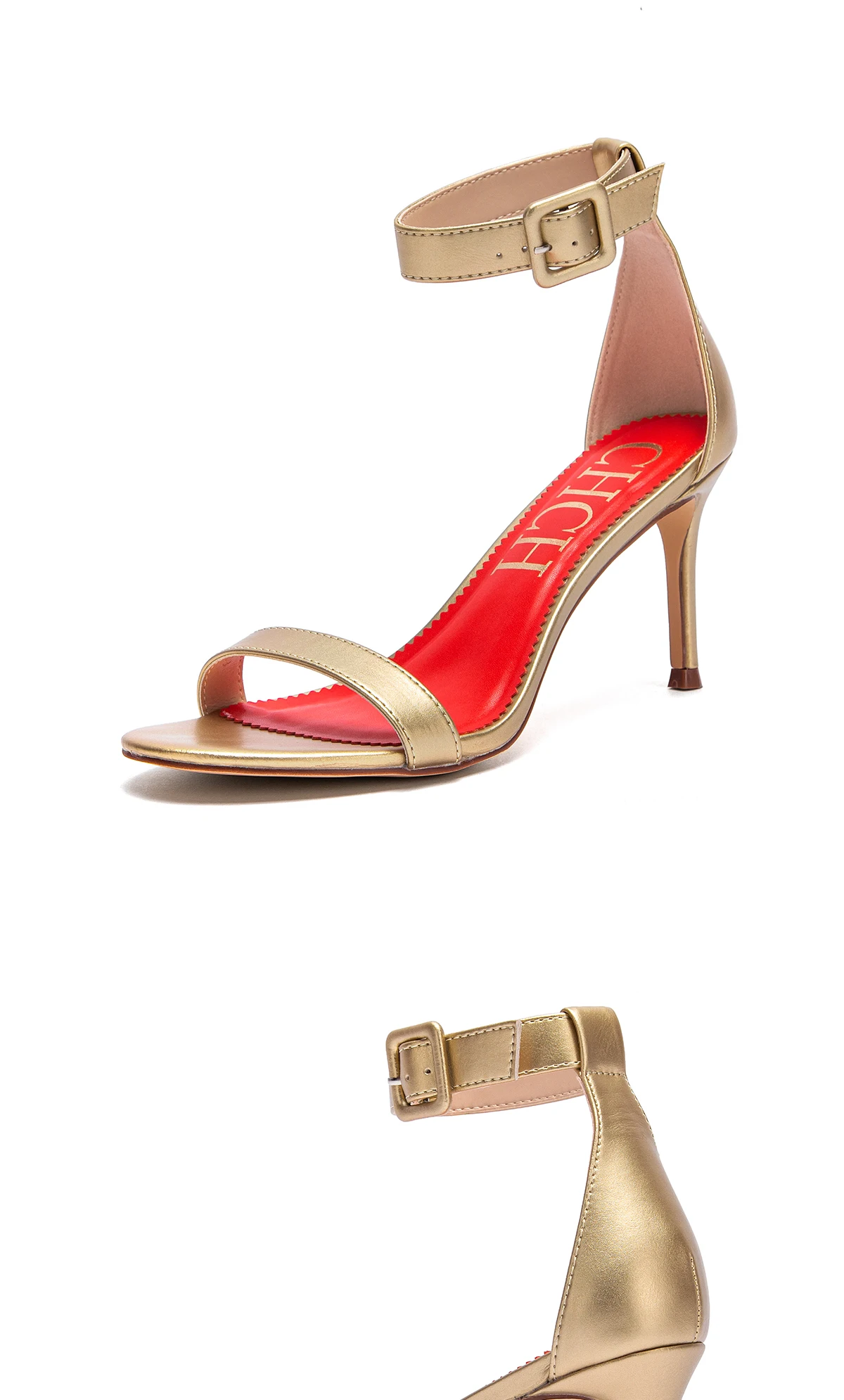 CHCH Business High Heels 2026 Women's New One Word Sandals Simple Fashion Party Wedding Shoes 8cm