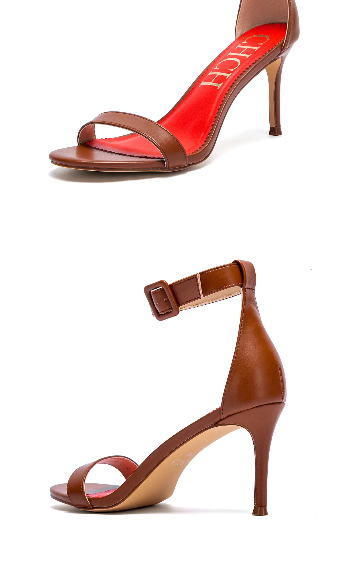 CHCH Business High Heels 2026 Women's New One Word Sandals Simple Fashion Party Wedding Shoes 8cm
