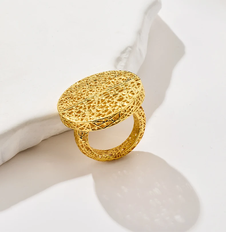 IVOG Hollow Out Design Rings for Women Lines Are Fine and Irregularly Interwoven Rings Fashion Jewelry Gift