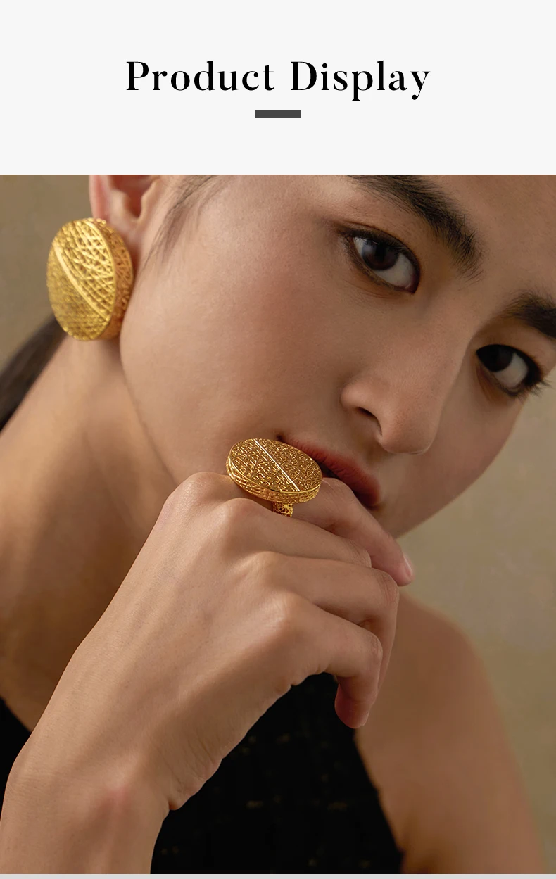 IVOG Hollow Out Design Rings for Women Lines Are Fine and Irregularly Interwoven Rings Fashion Jewelry Gift