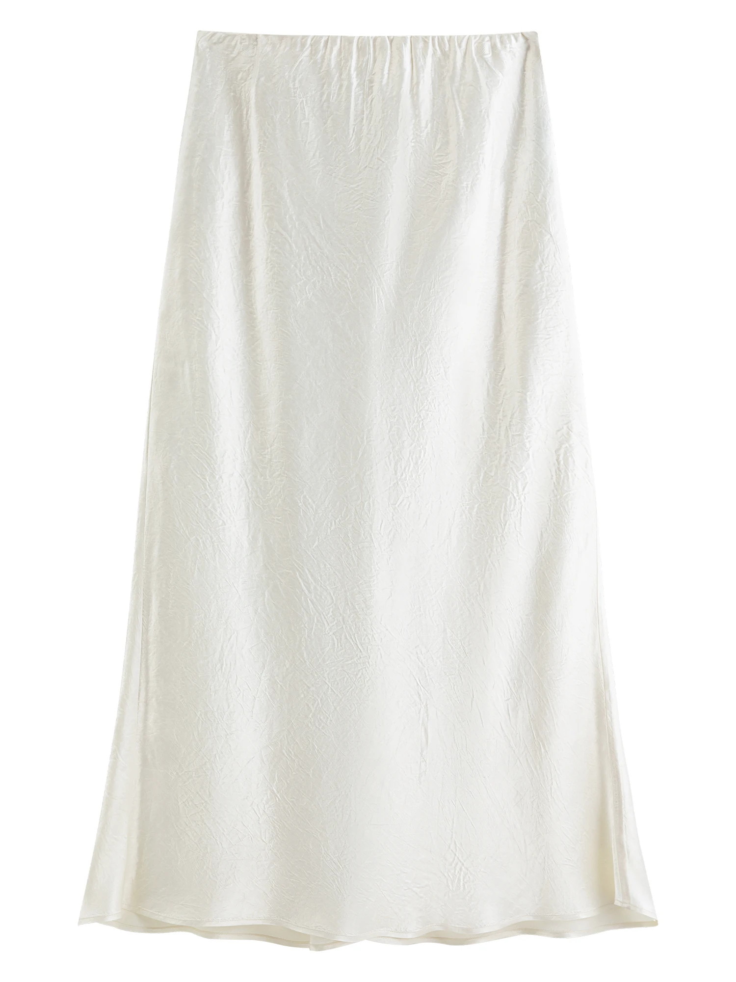 FSLE Wool Acetate Trumpet Skirt Women Elastic Waist Pearlescent Drape Elegant Long Elegant Style Spring 2026 Simple