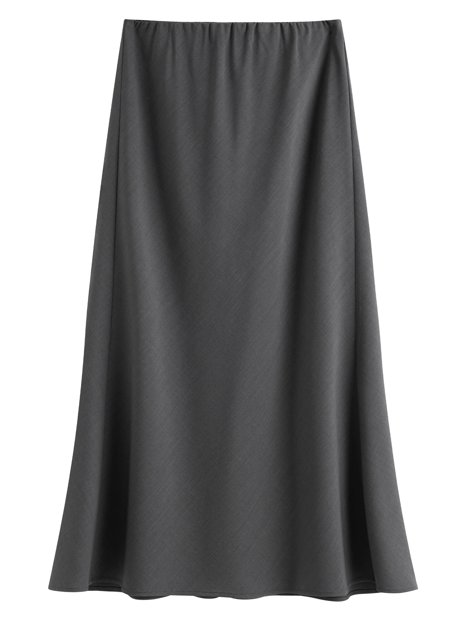 FSLE Wool Acetate Trumpet Skirt Women Elastic Waist Pearlescent Drape Elegant Long Elegant Style Spring 2026 Simple