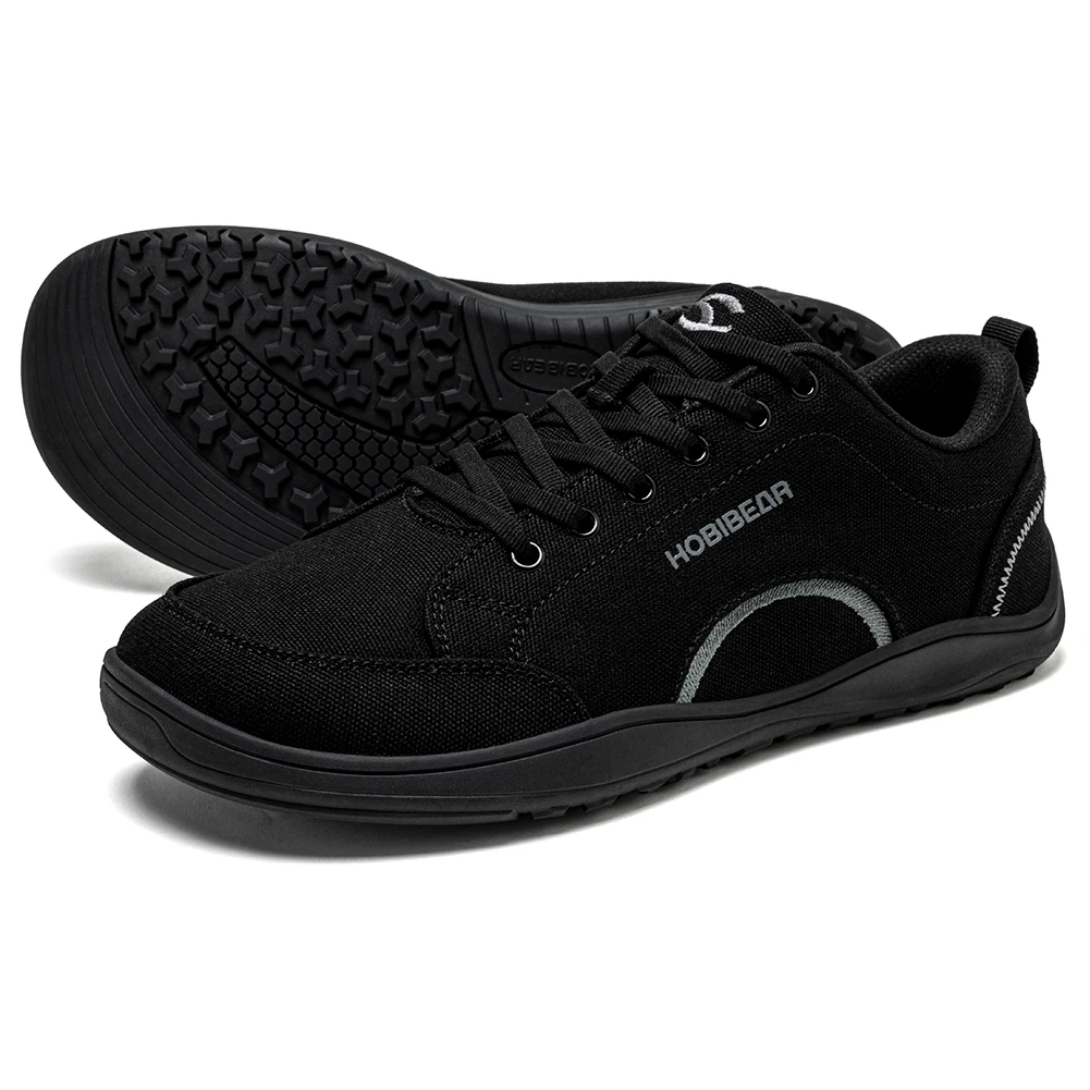 HOBIBEAR Unisex Canvas Barefoot Shoes Zero Drop Minimalist Sneakes Wide Width Outdoor Trail Running Shoes