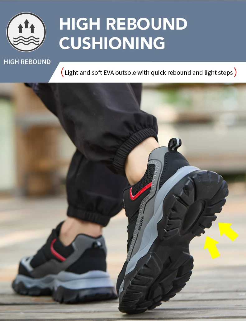 Rotary Buckle Work Boots Indestructible Safety Shoes Men Steel Toe Shoes Puncture-Proof Sneakers Non Slip Work Protective Shoes