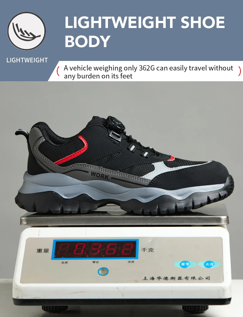 Rotary Buckle Work Boots Indestructible Safety Shoes Men Steel Toe Shoes Puncture-Proof Sneakers Non Slip Work Protective Shoes