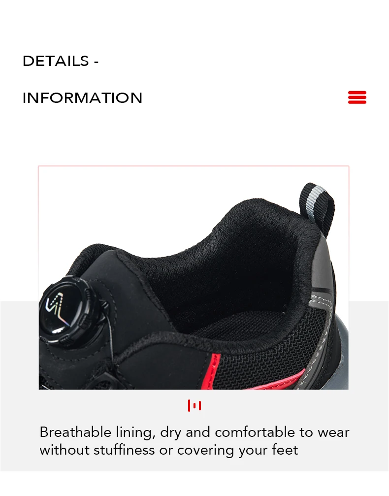 Rotary Buckle Work Boots Indestructible Safety Shoes Men Steel Toe Shoes Puncture-Proof Sneakers Non Slip Work Protective Shoes