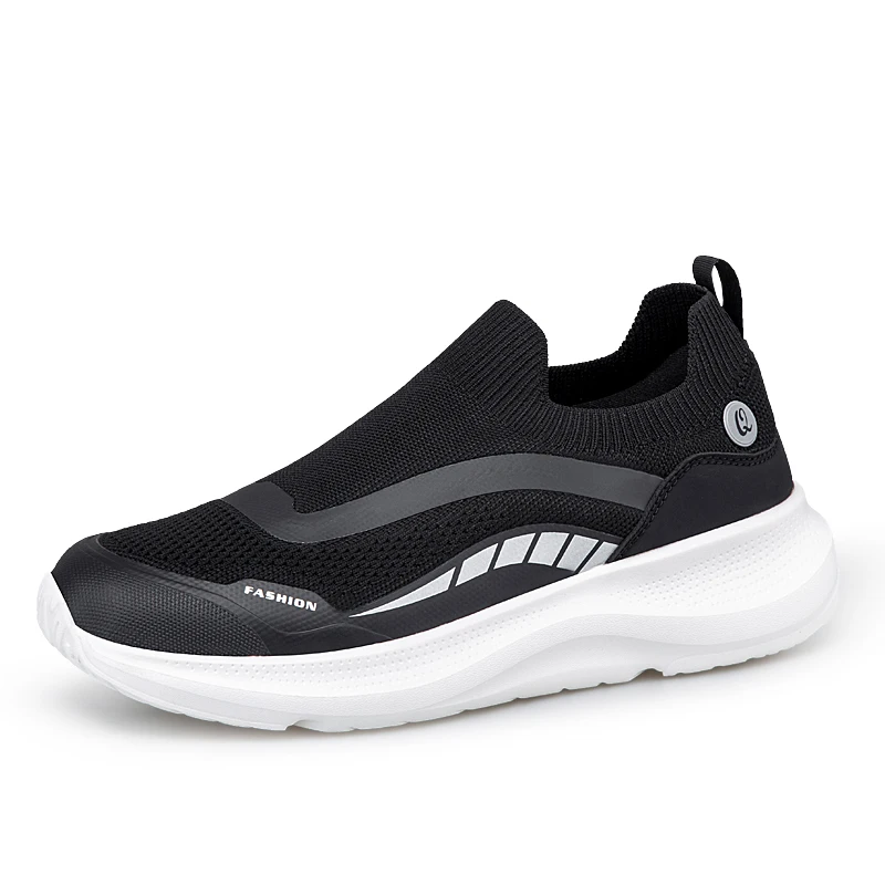 Men's Slip-On Walking Sneakers Breathable Mesh Sports Shoes with Soft Soles Summer Casual Slip-ons High Quality