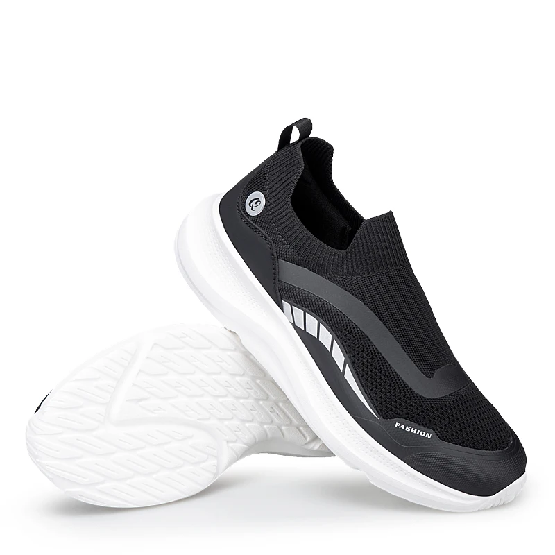 Men's Slip-On Walking Sneakers Breathable Mesh Sports Shoes with Soft Soles Summer Casual Slip-ons High Quality