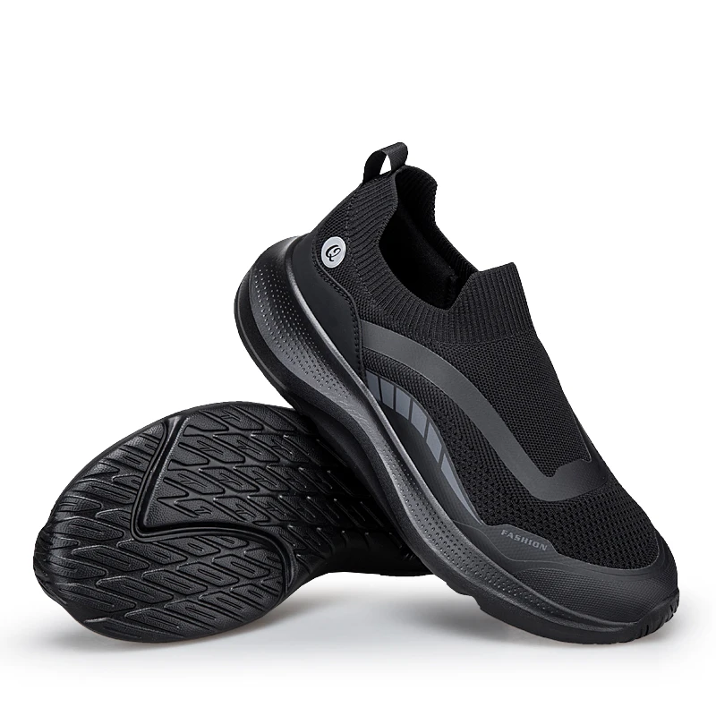 Men's Slip-On Walking Sneakers Breathable Mesh Sports Shoes with Soft Soles Summer Casual Slip-ons High Quality