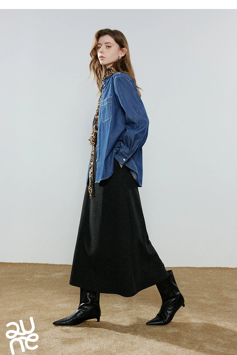 TOYOUTH Women Vintage Casual Denim Shirts 2026 Spring New Loose Outerwear Classic Basic Blouses