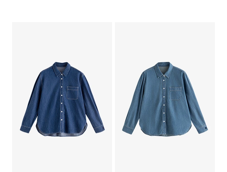 TOYOUTH Women Vintage Casual Denim Shirts 2026 Spring New Loose Outerwear Classic Basic Blouses