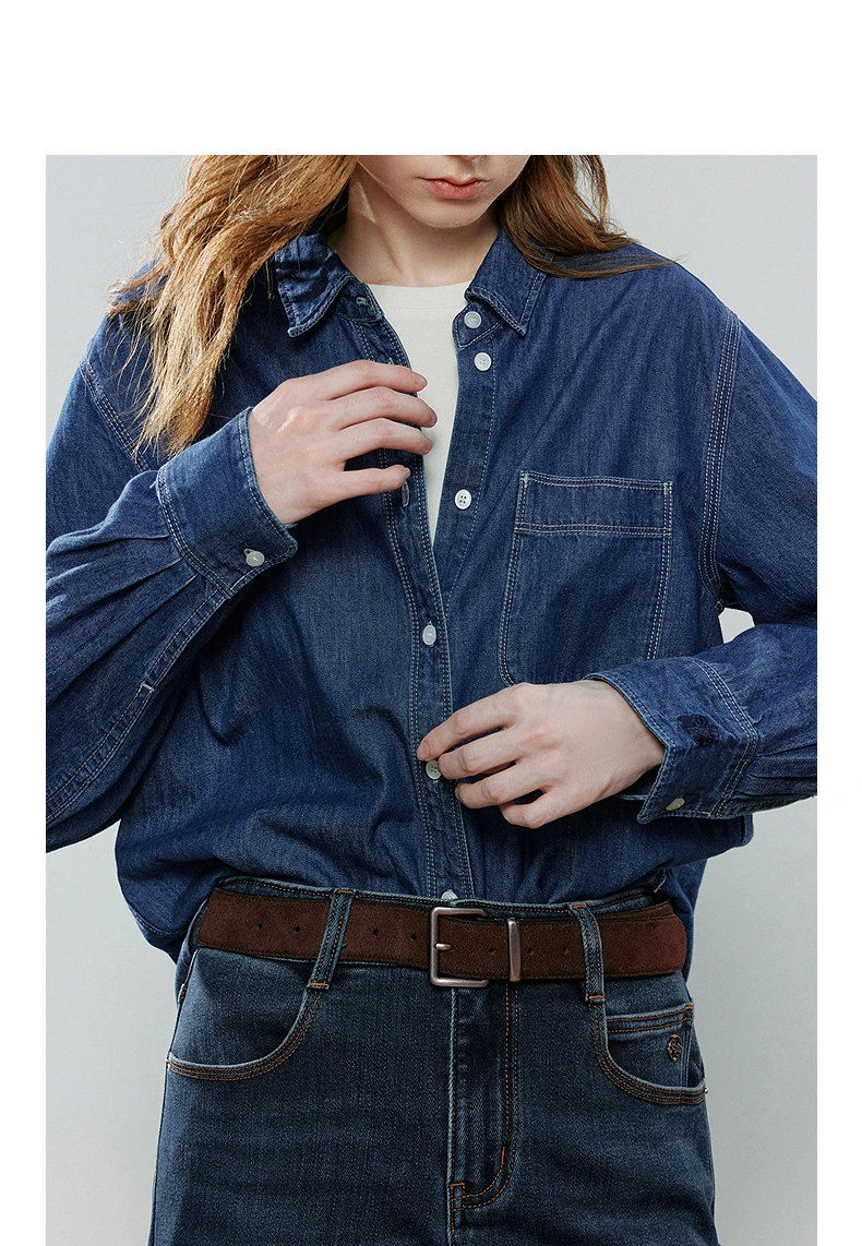 TOYOUTH Women Vintage Casual Denim Shirts 2026 Spring New Loose Outerwear Classic Basic Blouses