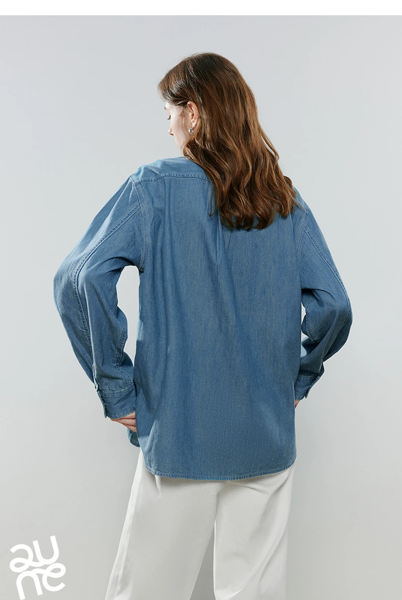 TOYOUTH Women Vintage Casual Denim Shirts 2026 Spring New Loose Outerwear Classic Basic Blouses