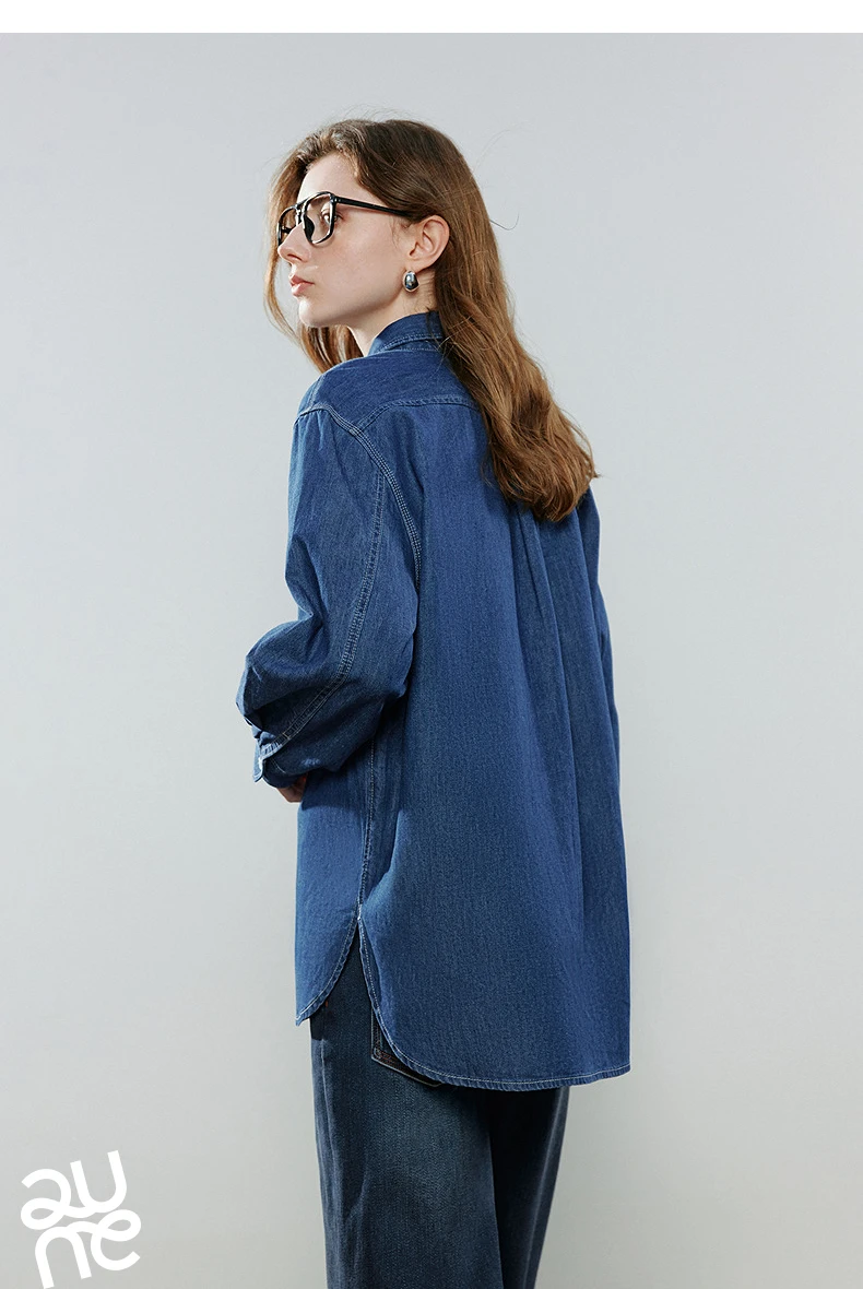 TOYOUTH Women Vintage Casual Denim Shirts 2026 Spring New Loose Outerwear Classic Basic Blouses