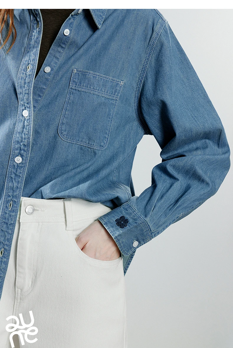 TOYOUTH Women Vintage Casual Denim Shirts 2026 Spring New Loose Outerwear Classic Basic Blouses
