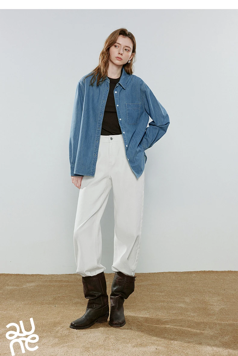TOYOUTH Women Vintage Casual Denim Shirts 2026 Spring New Loose Outerwear Classic Basic Blouses
