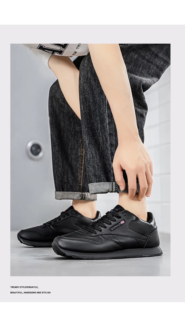 Men's Casual Sports Shoes, White Sneakers, Solid Color Classic, Comfortable and Stylish, Suitable for Walking, Outdoor Training
