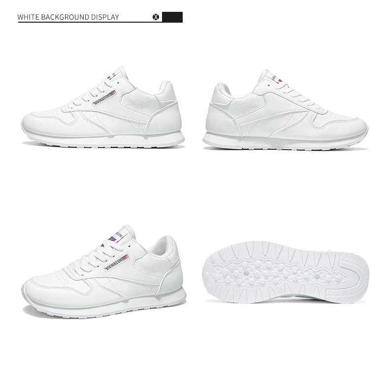 Men's Casual Sports Shoes, White Sneakers, Solid Color Classic, Comfortable and Stylish, Suitable for Walking, Outdoor Training