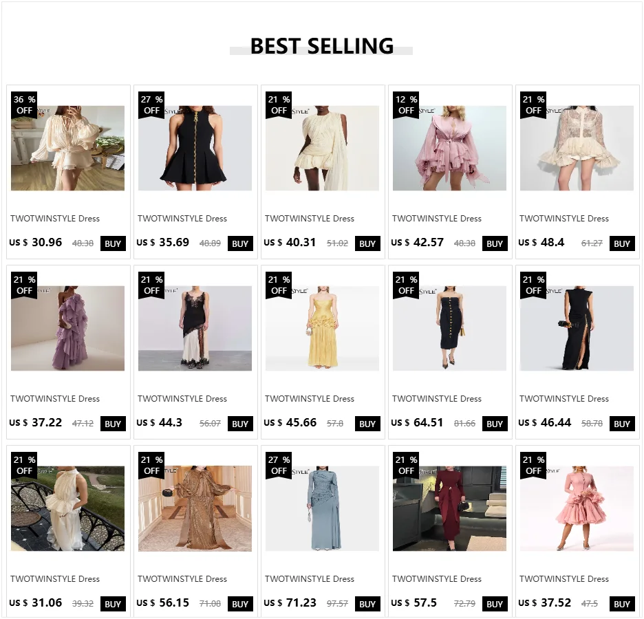 TWOTWINSTYLE Fashion Slimming Spliced Ruffles Mini Dresses F or Women Round Neck Sleeveless High Waist Casual Dress Female New