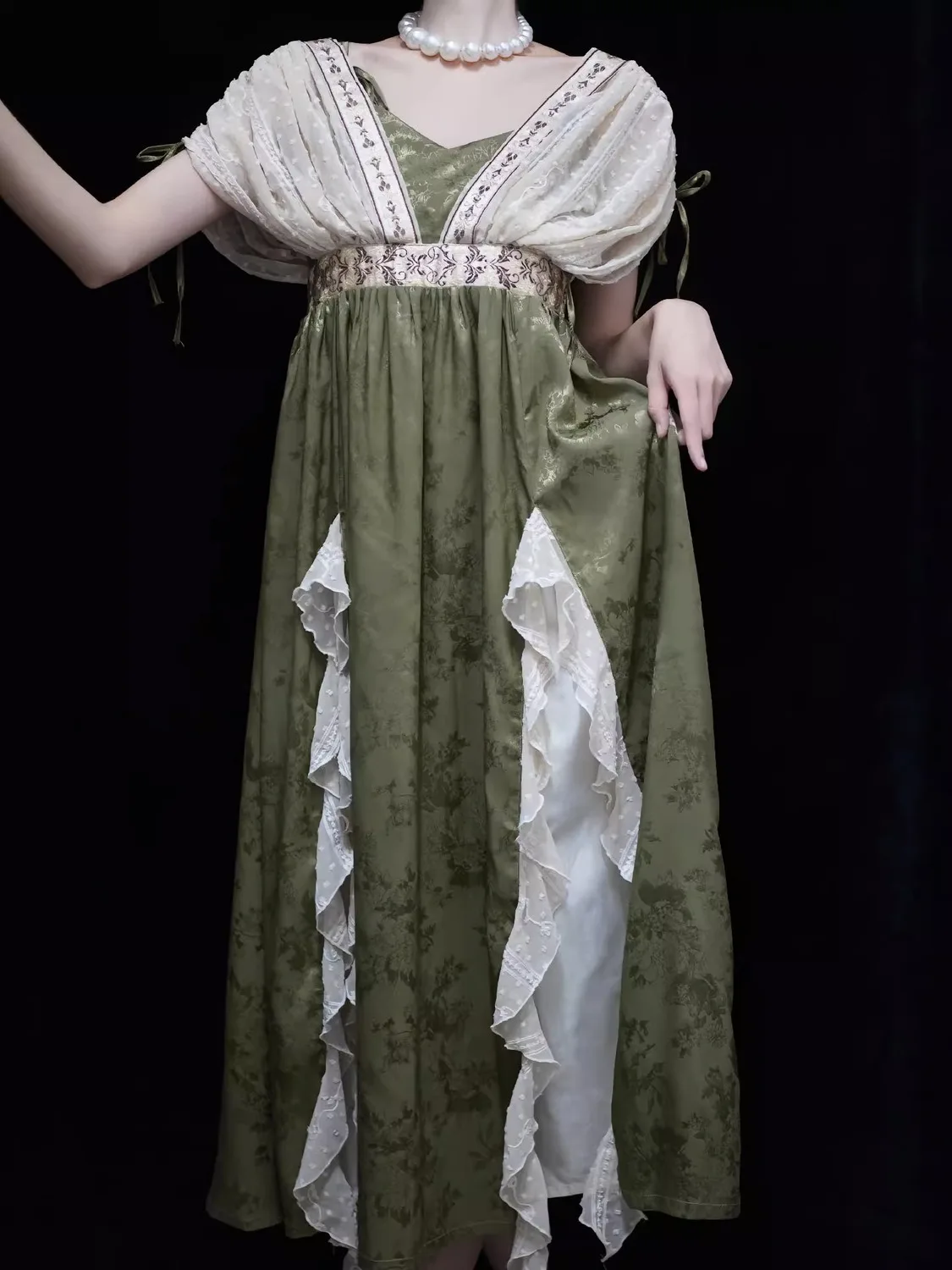 Retro New Palace Style Lolita Jacquard Elegant Dress Y2K Vintage Cosplay Daily Temperament Gorgeous Elegant Queen Princess Dress