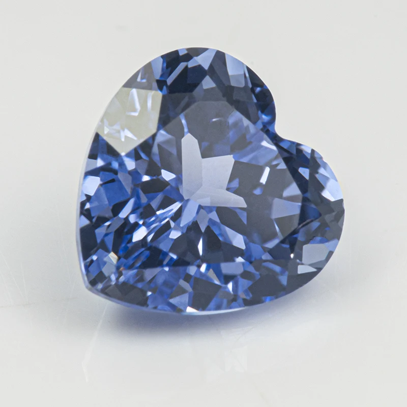 Lab Grown Sapphire Heart Shape Cornflower Color High Quality for DIY Jewelry Making Ring Main Materials Certificate