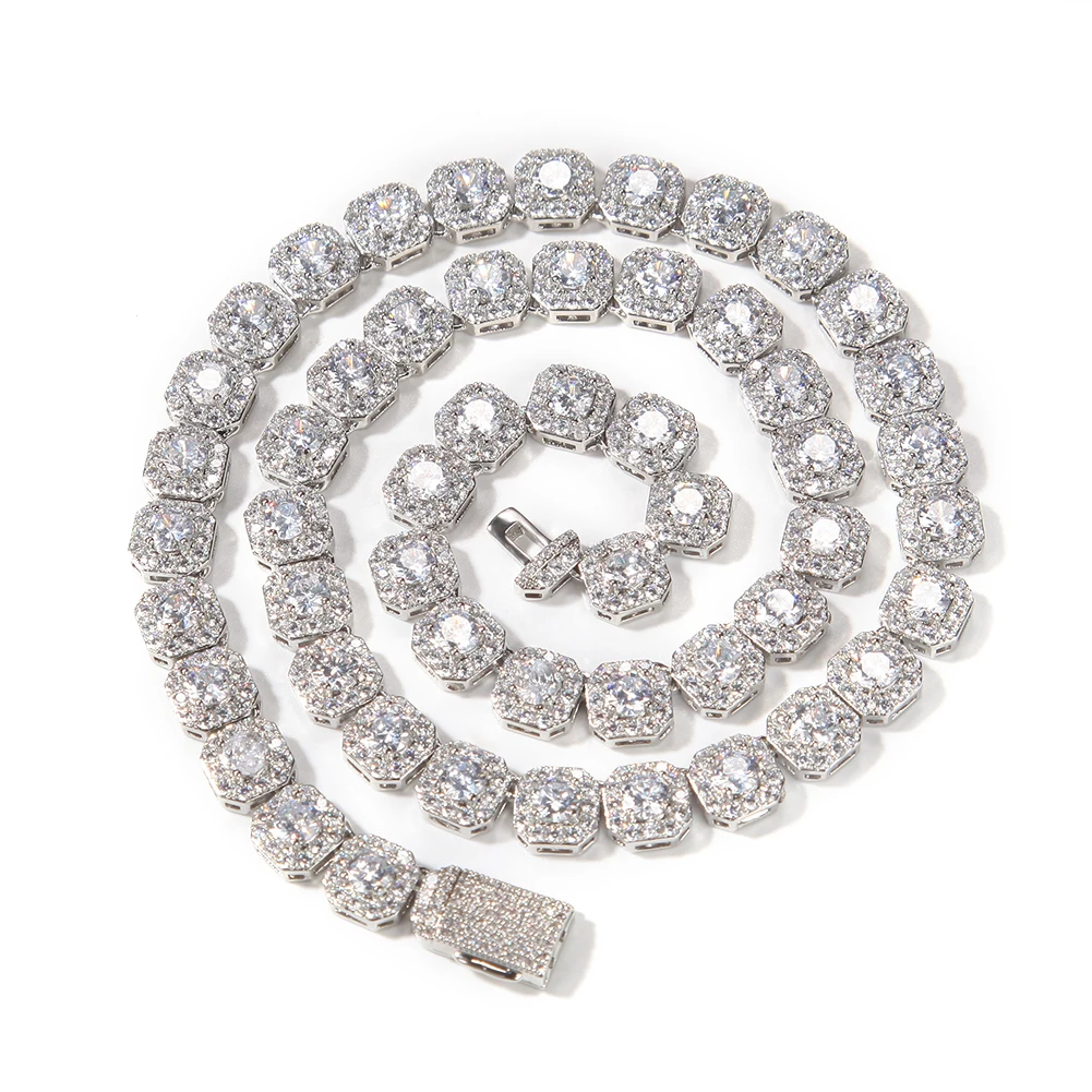 UWIN Cluster Floral Cubic Zircon Necklaces for Women 9mm AAA Iced Out Bling CZ Necklaces Silver Color Fashion Jewelry for Gift
