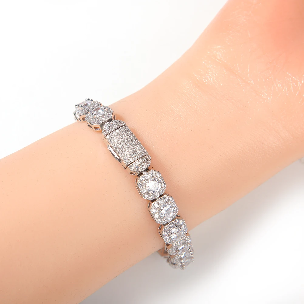 UWIN Cluster Floral Cubic Zircon Necklaces for Women 9mm AAA Iced Out Bling CZ Necklaces Silver Color Fashion Jewelry for Gift